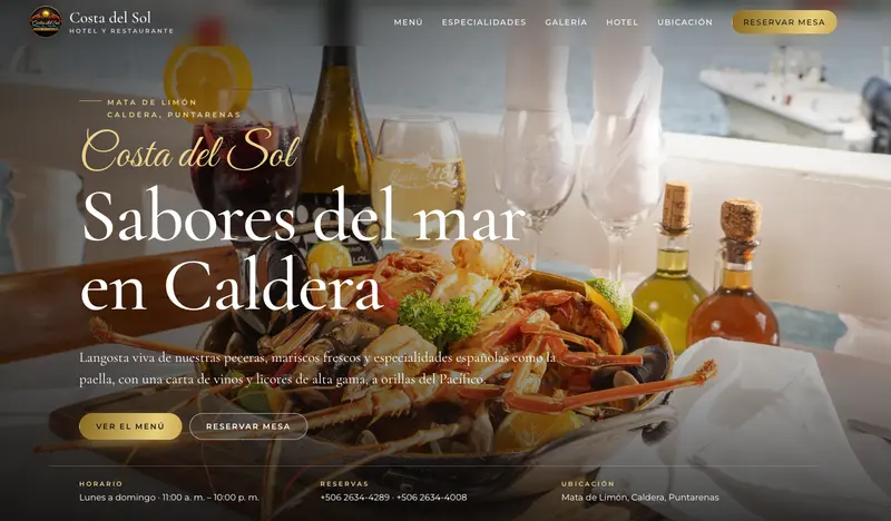 Sitio web — Restaurante Costa del Sol