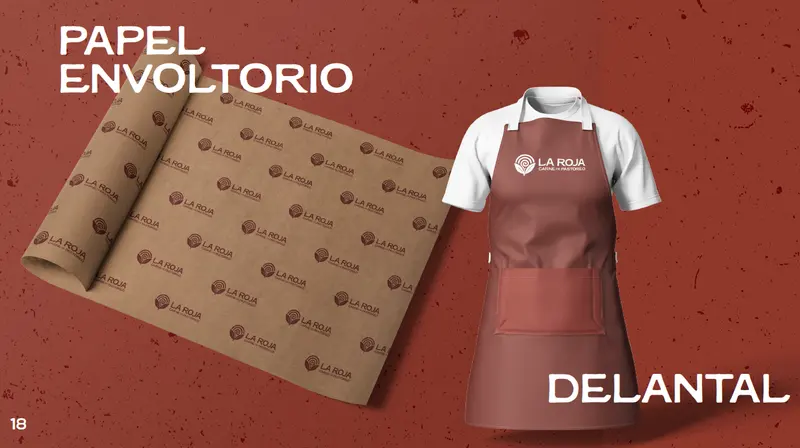 Papel envoltorio y delantal — La Roja